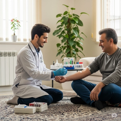 آزمایش خون در منزل توسط تیم آزمایشگاهی